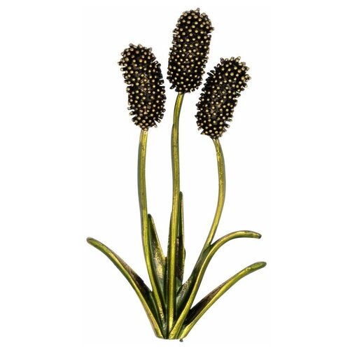 фото Брошь бижутерная камыш (замок-булавка, зеленый) 55632 otokodesign