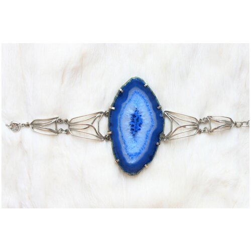 Браслет 100% Ural, агат, голубой, синий