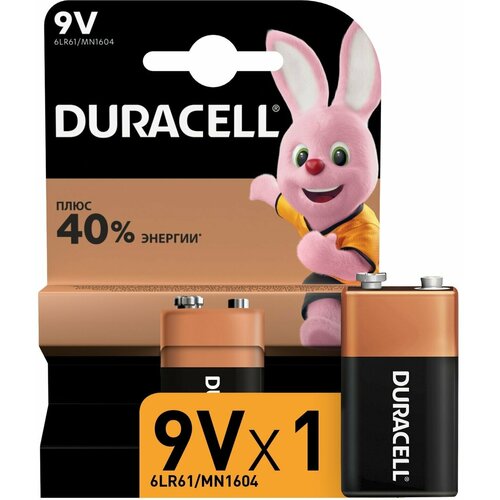 Элемент питания DURACELL Крона 6LR61, 1 шт батарейки duracell mn2400 12