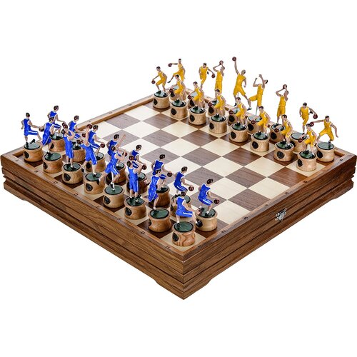 Шахматы деревянные с металлическими фигурами Баскетбол 47х47 см шахматы турнирные мореный дуб большие с утяжеленными фигурами