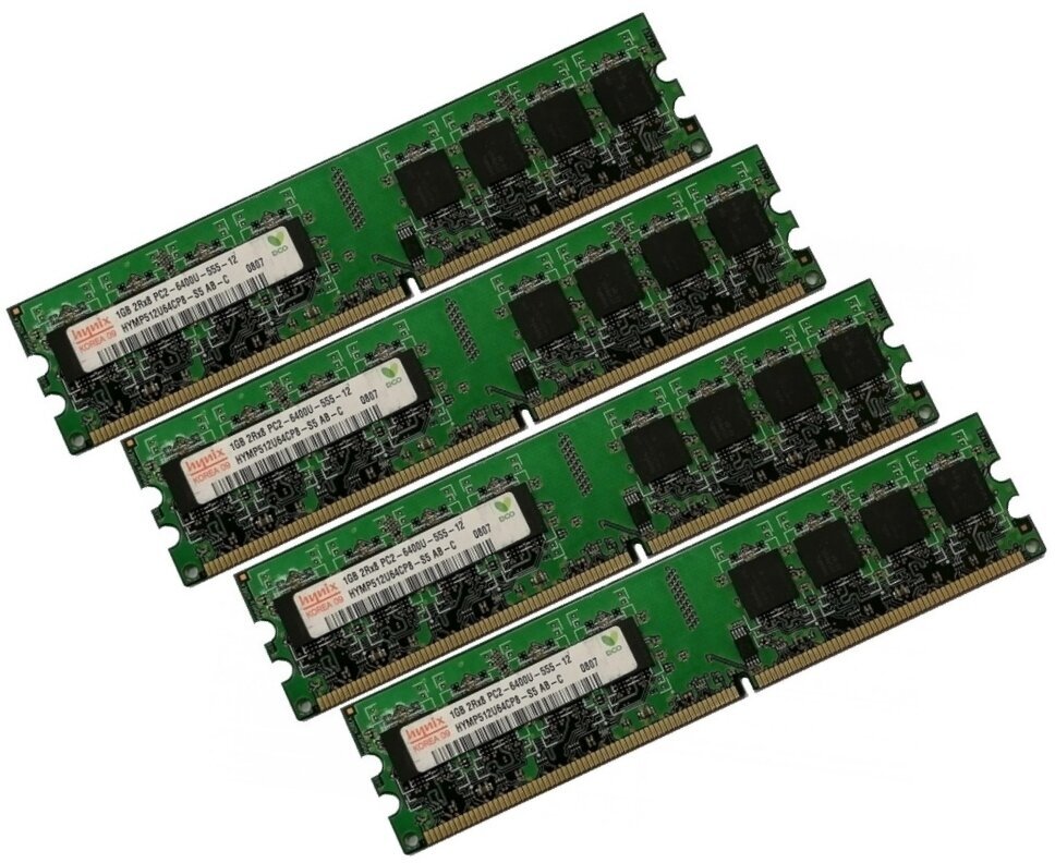 ОЗУ Dimm 4Gb PC2-6400(800)DDR2 Hynix HYMP512U64CP8-S5 (Kit 4x1Gb)