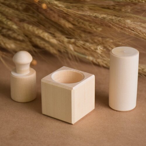Деревянные Цилиндры Монтессори для Детей деревянная развивающая игрушка сложи кубик 6х6х6 см