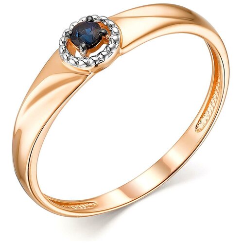 фото Алькор кольцо с 1 сапфиром из красного золота 13762-102, размер 17.5