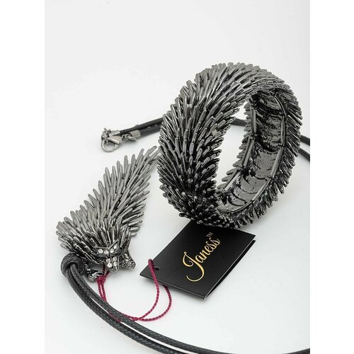 Комплект бижутерии Janess Ехидна: браслет, подвеска, черный