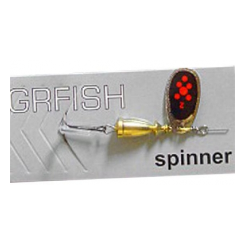 GRFish, Блесна Vibration Spinner, #5, 11г, Silver/Black/Red