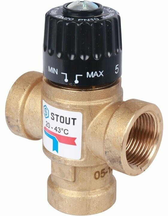Термостатический клапан 3/4 ВР 20-43* KV1.6 STOUT