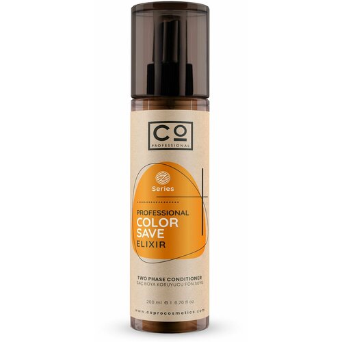 Двухфазный эликсир для окрашенных волос, термозащита CO PROFESSIONAL Color Save Elixir, 200 мл двухфазный эликсир с аргановым маслом термозащита co professional argan elixir 200 мл