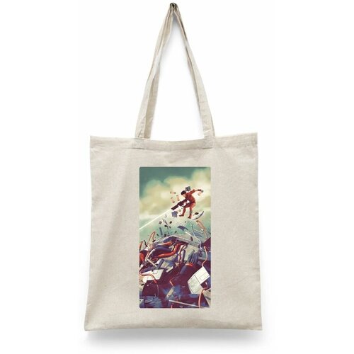 фото Сумка-шоппер унисекс каждому своё "акира/akira/аниме" черная