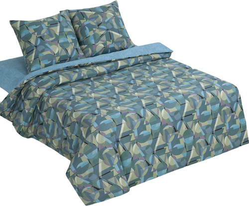 Комплект постельного белья АртПостель, «Дали» 2 спальный с европростыней поплин, геометрия, темный