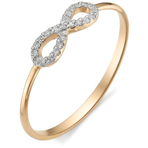 фото Алькор кольцо бесконечность с бриллиантами из красного золота 12148-100, размер 17.5