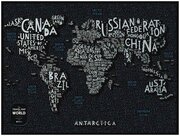 Скретч карта мира на стену в тубусе Travel Map Letters World