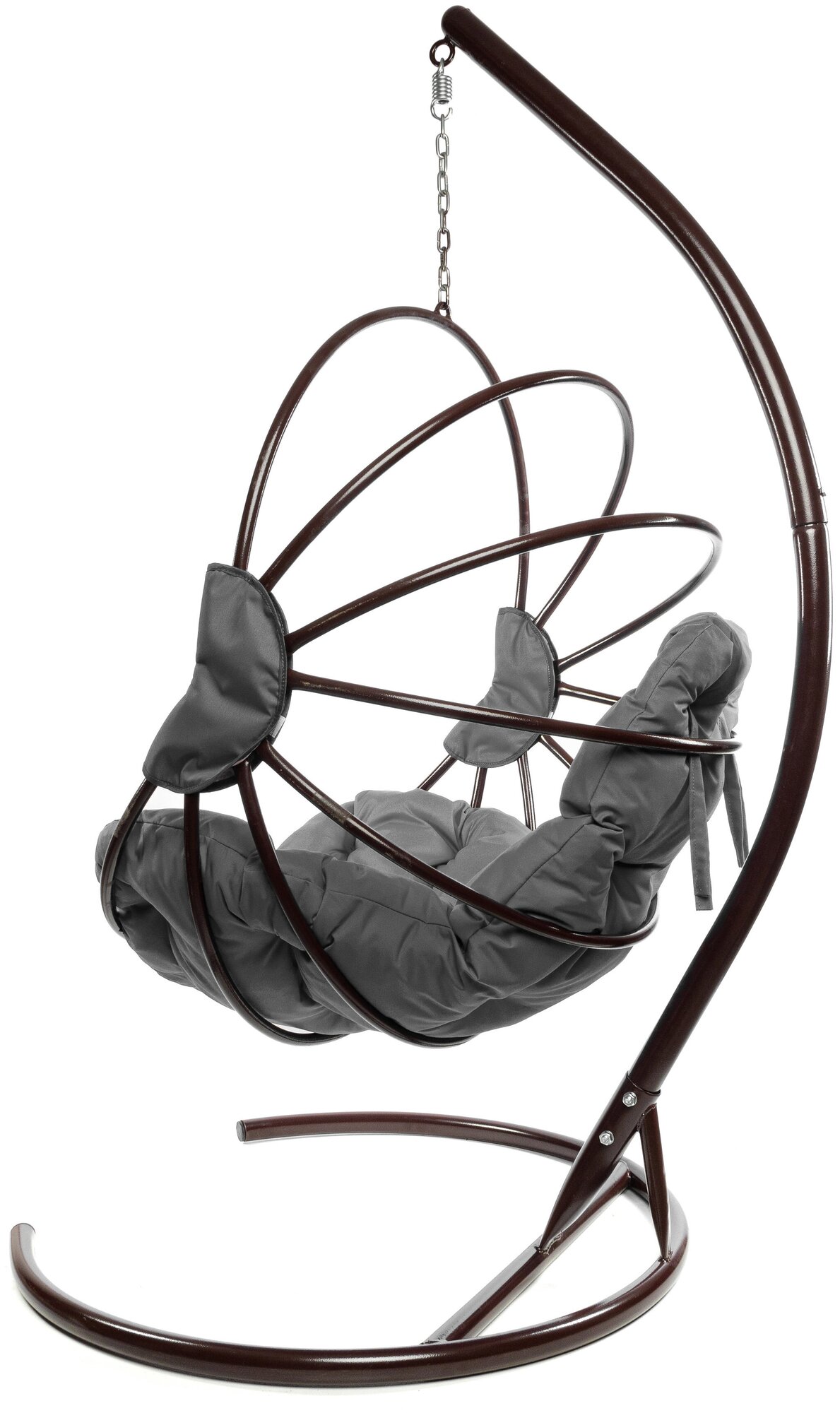 Подвесное кресло M-Group веер, разборный коричневый, серая подушка - фотография № 3