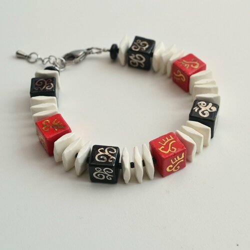 Браслет Tularmodel, размер 19 см., размер M, красный, белый