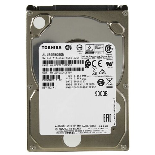Жесткий диск Toshiba HDEBL03GEA51 900Gb 10500 SAS 2,5 HDD для серверов toshiba жесткий диск toshiba al14seb090ny 900gb 10500 sas 2 5 hdd