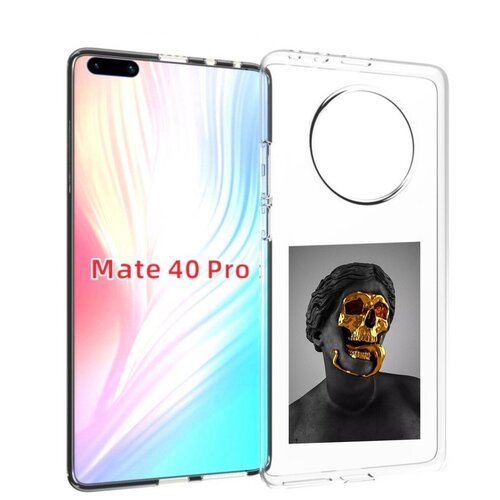 Чехол MyPads золотой череп в статуе для Huawei Mate 40 Pro (NOH-NX9) задняя-панель-накладка-бампер чехол задняя панель накладка бампер mypads череп в лампочке для huawei mate 40 pro noh nx9 противоударный