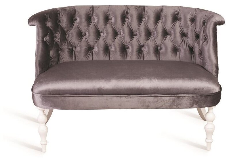 фото Диван Бархат (эмаль белая / 36 - голубовато-серый)