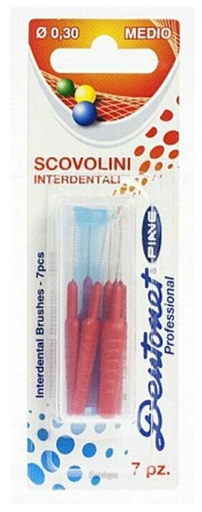 Ёршики для чистки межзубных промежутков Dentonet Professional, цилиндр, 7 штук PRESIDENT - фото №1