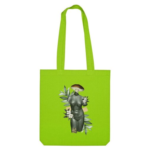 Сумка шоппер Us Basic, зеленый сумка женщина гриб ярко синий