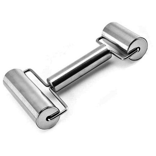 Скалка-валик двойная для раскатки теста 18х11 см металлическая 499₽