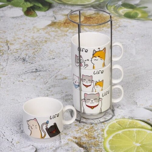 Набор кружек на стойке 200мл 