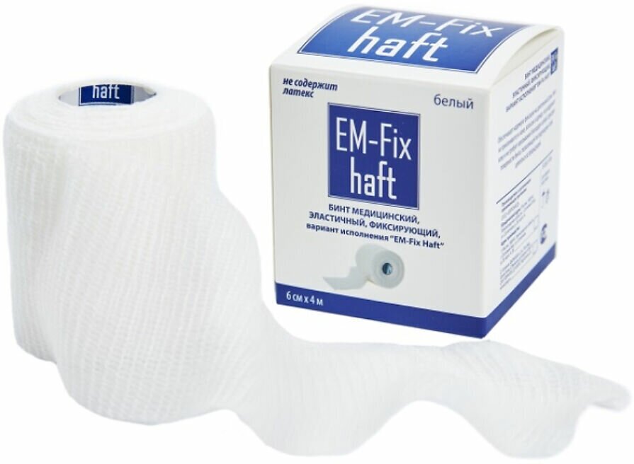 Бинт EM-Fix Haft эластичный фиксирующий 6 см х 4 м 1 шт