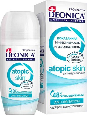 Набор из 3 штук Дезодорант DEONICA 50мл PROpharma Антиперспирант ATOPIC SKIN ролик