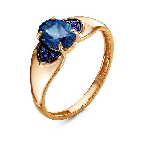 фото Кольцо maskom, красное золото, 585 проба, лондон топаз, шпинель, размер 17 маском