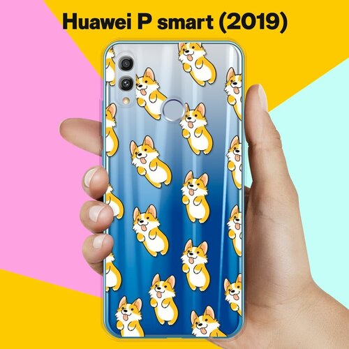 Силиконовый чехол Узор из корги на Huawei P Smart (2019) силиконовый чехол корги лежит на huawei p smart 2019