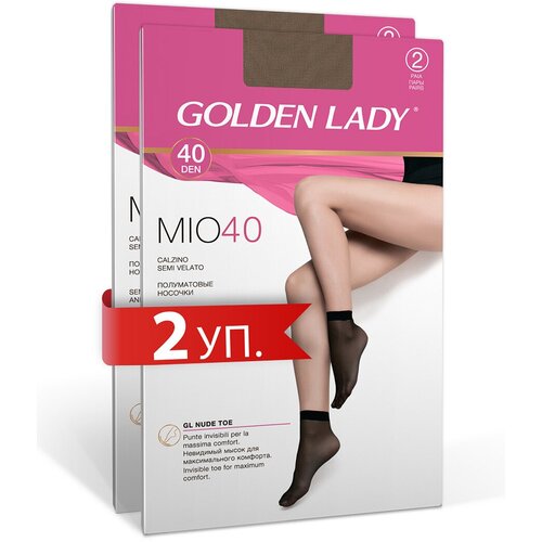 фото Носки женские golden lady mio 40 синтетические (упаковка 2 пары), набор 2 упаковки, размер 0, цвет nero