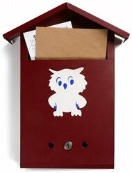 Ящик почтовый с замком, вертикальный, «Домик», вишнёвый