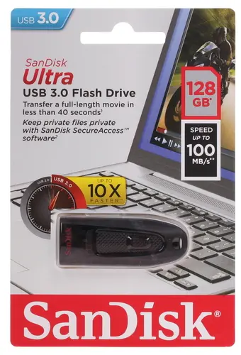 USB флешка SANDISK 128Gb Ultra USB 3.0 (100/30 Mb/s) - фотография № 11