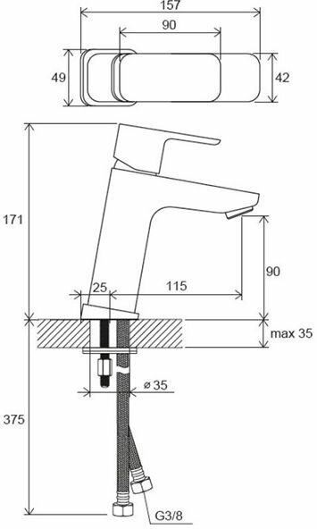 Смеситель для раковины Ravak TD F 014.00 (X070129)