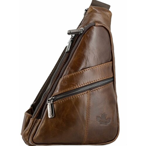Мужской кожаный рюкзак-кобура ZNIXS 1211-1 - Коричневый - 35 X 21 X 4 см