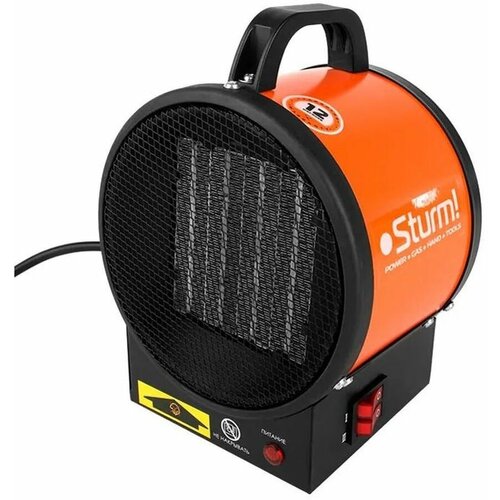 Тепловентилятор керамический STURM FH2022C 2000Вт с термостатом 3 режима черный оранжевый 317400₽