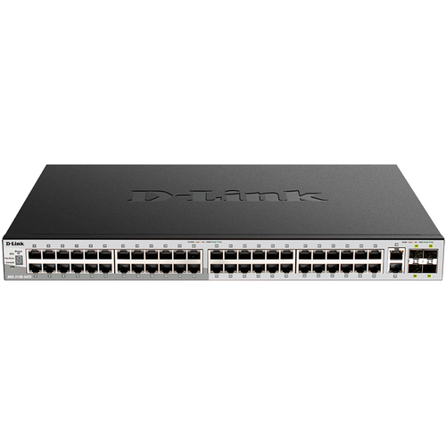 Коммутатор D-Link DGS-3130-54PS/B1A, PROJ L2+ Managed Switch with 48 10/100/1000Base-T ports and 2 10GBase-T ports and 4 10GBase-X SFP+ ports (48 PoE ports 802.3af/802.3at (30 W), PoE Budget 370W, PoE Budget wit (DGS-3130-54PS/B1A) d link proj managed l3 stackable switch 24x1000base t poe 2x10gbase t 4x10gbase x sfp poe budget 370w 740w with dps 700 surge 6kv cli 1000bas