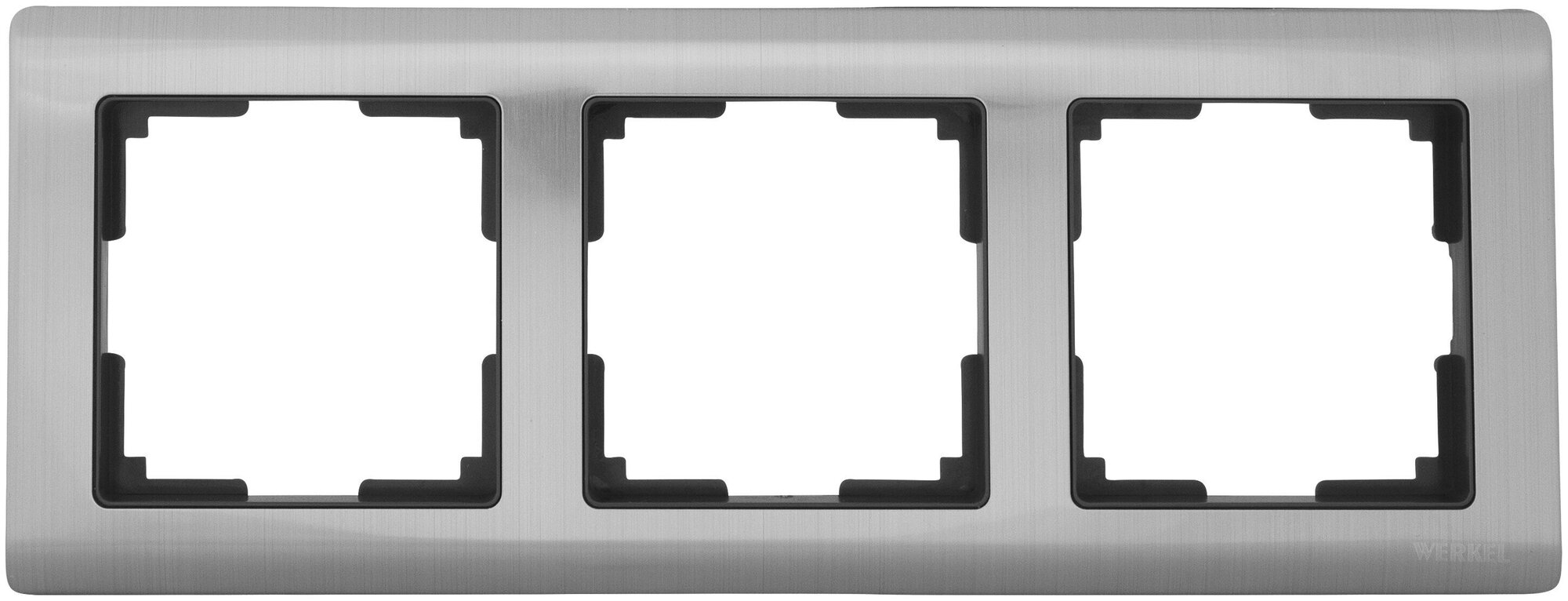 Рамка для розеток и выключателей Werkel Metallic 3 поста металл цвет глянцевый никель 17781851