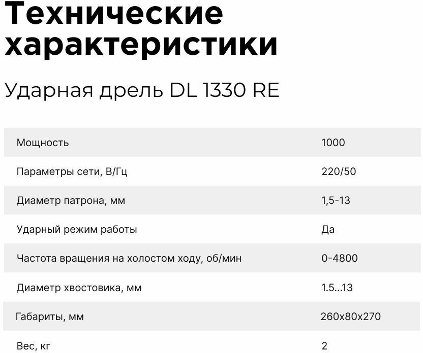 Дрель ударная Handtek-1330 RE, 1000 Вт, 4800 об.мин., строительные инструменты, доп. рукоятка, ограничитель глубины - фотография № 9