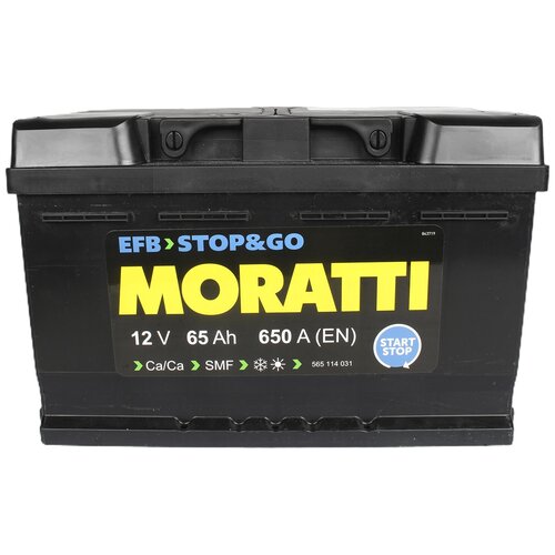 Аккумуляторная батарея MORATTI EFB 6СТ65 низ. обратная