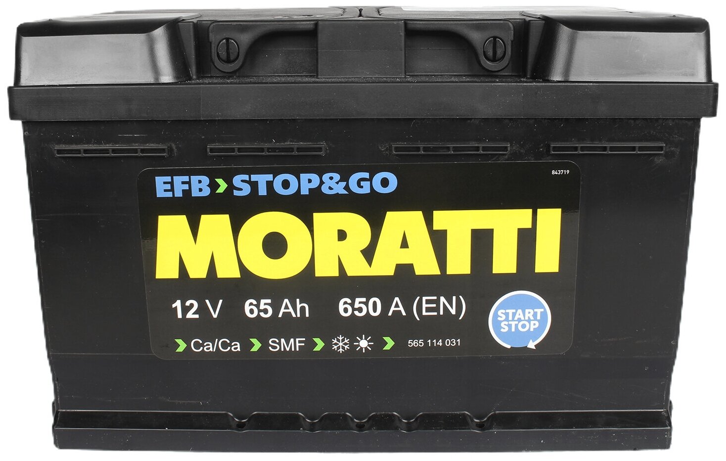 Аккумуляторная батарея MORATTI EFB 6СТ65 низ. обратная
