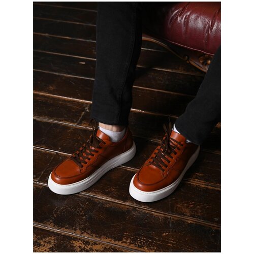 Кроссовки мужские Rowshen коричневые натуральная кожа