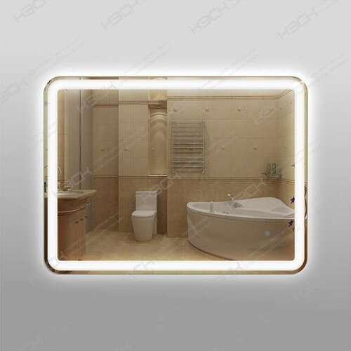 Зеркало для ванной комнаты 348сду с LED подсветкой 6000К 9,6 Вт/м 60 х 80 см с сенсорным выключателем на движение универсальное крепление