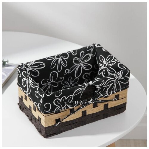 фото Корзина для хранения доляна плетеная, "цветок", 23*15*9,5 см (5457800)