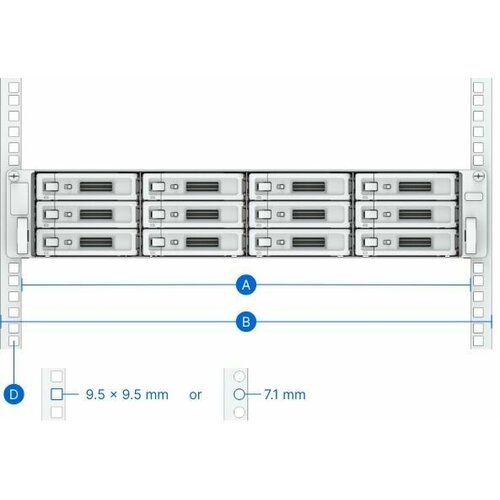 Комплект направляющих Synology 1U-2U Slide Rail Kits RKS-02 рельсы synology rkm114 fixing 1u для rs812 rp rs812 rs814 rx410