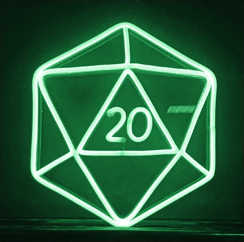 Cветильник светодиодный неоновый 20-гранный Кубик, 40х35 см, зеленый