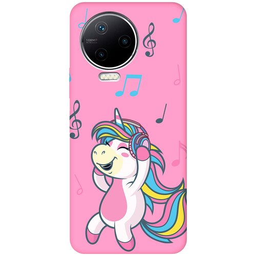 Матовый чехол Musical Unicorn для Infinix Note 12 Pro / Инфиникс Нот 12 Про с 3D эффектом розовый матовый чехол unicorn для infinix note 12 pro инфиникс нот 12 про с 3d эффектом желтый