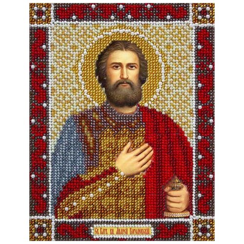 Набор для вышивания бисером Паутинка Святой Андрей Боголюбский, 14х18 см, арт. Б-721