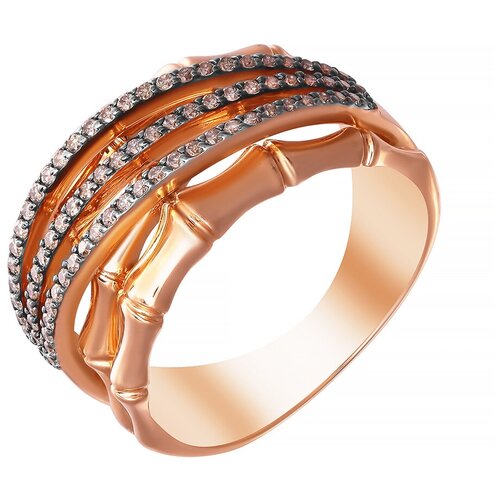 фото Jv кольцо из розового золота 585 пробы с бриллиантами y002795-pinkdn-dn-pink, размер 17.75