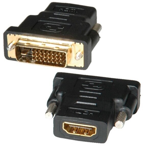 Переходник Buro HDMI-DVI-D позолоченные контакты черный - фото №3