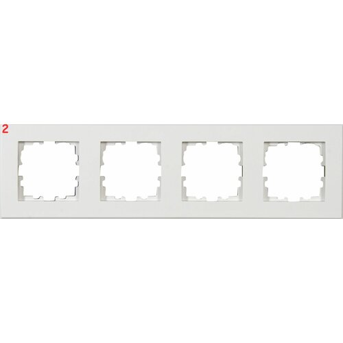 Рамка для розеток и выключателей Виктория плоская 4 поста цвет белый (2 шт.)