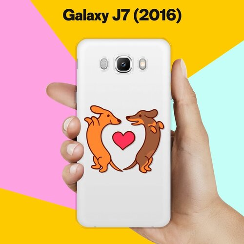 Силиконовый чехол на Samsung Galaxy J7 (2016) 2 таксы / для Самсунг Галакси Джей 7 (2016) силиконовый чехол на samsung galaxy j7 2016 бигли спят для самсунг галакси джей 7 2016